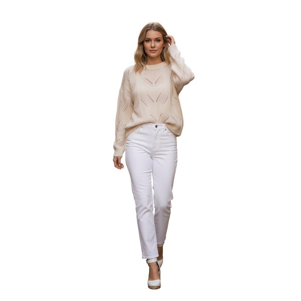 Madewell Cream Cable Knit Alpaca Blend Sweater S Creamy Artisanal Cozy Chunky